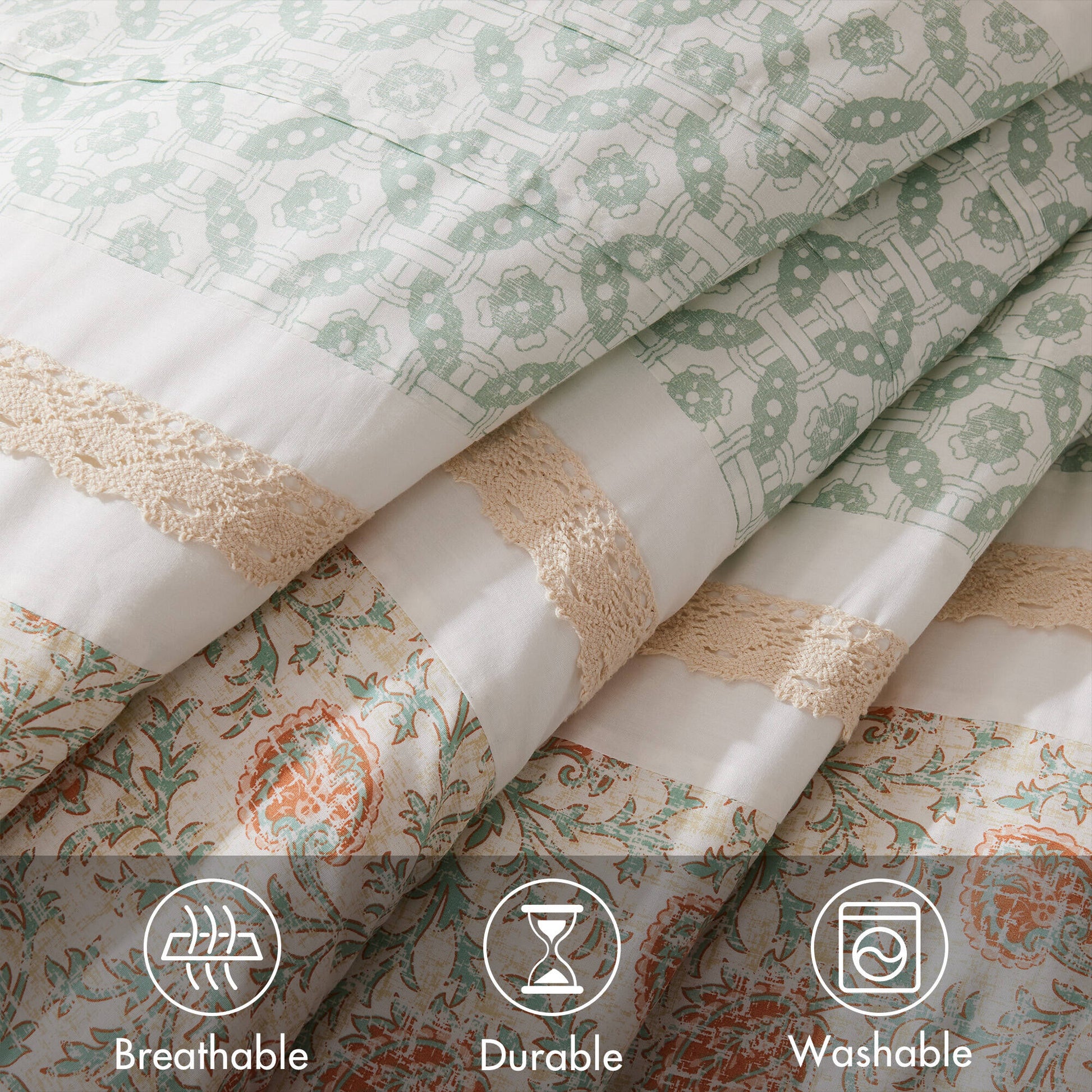 9 Piece Cotton Percale Comforter Set Coral King King Coral Polyester