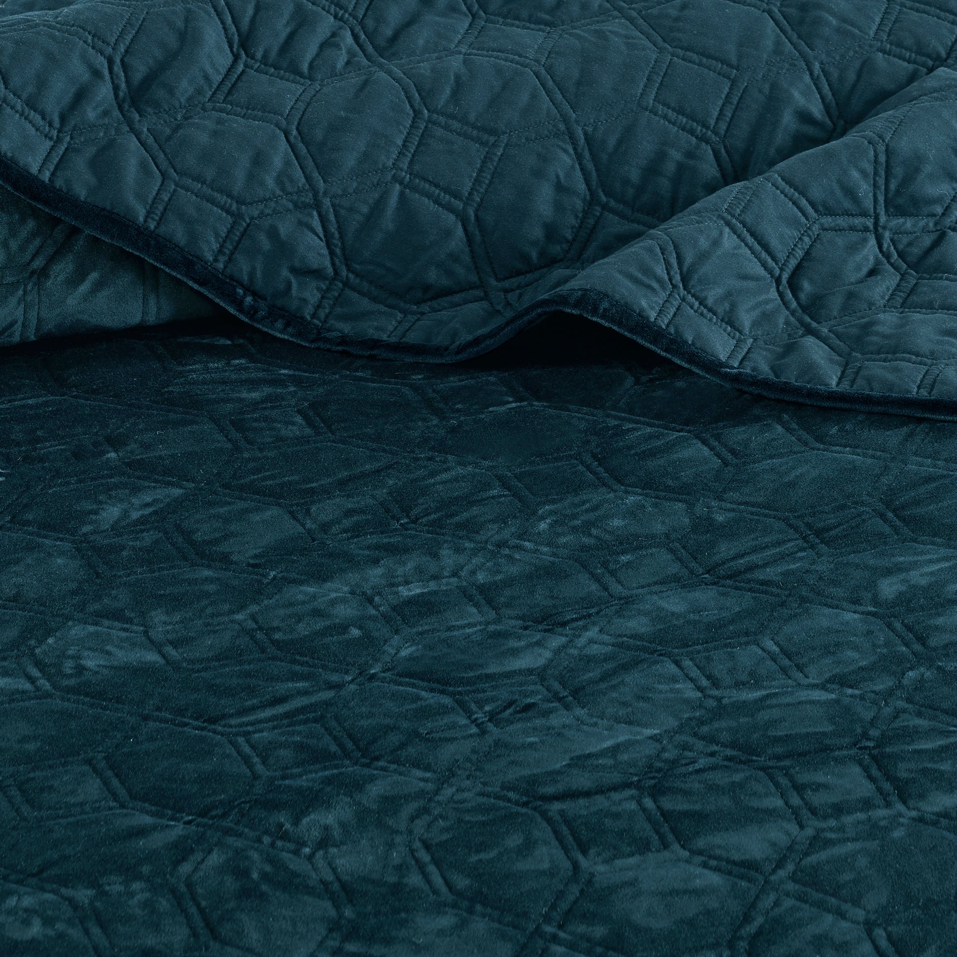 3 Piece Velvet Quilt Set Teal Full Queen Full Teal Cotton