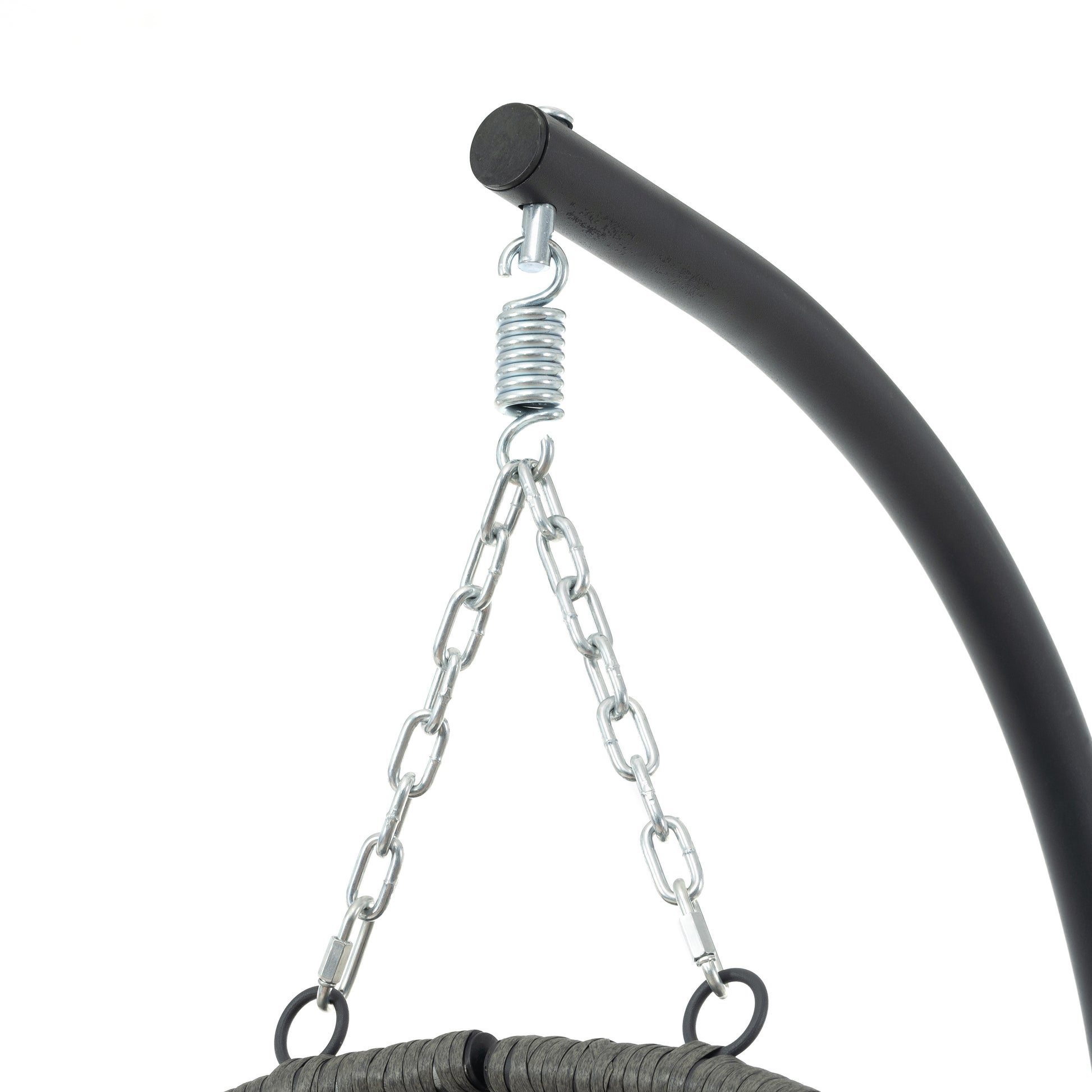 Egg Chair With Stand Indoor Outdoor Swing Chair Patio Wicker Hanging Egg Chair Hanging Basket Chair With Stand For Bedroom Living Room Balcony Gray Steel