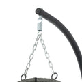 Egg Chair With Stand Indoor Outdoor Swing Chair Patio Wicker Hanging Egg Chair Hanging Basket Chair With Stand For Bedroom Living Room Balcony Gray Steel