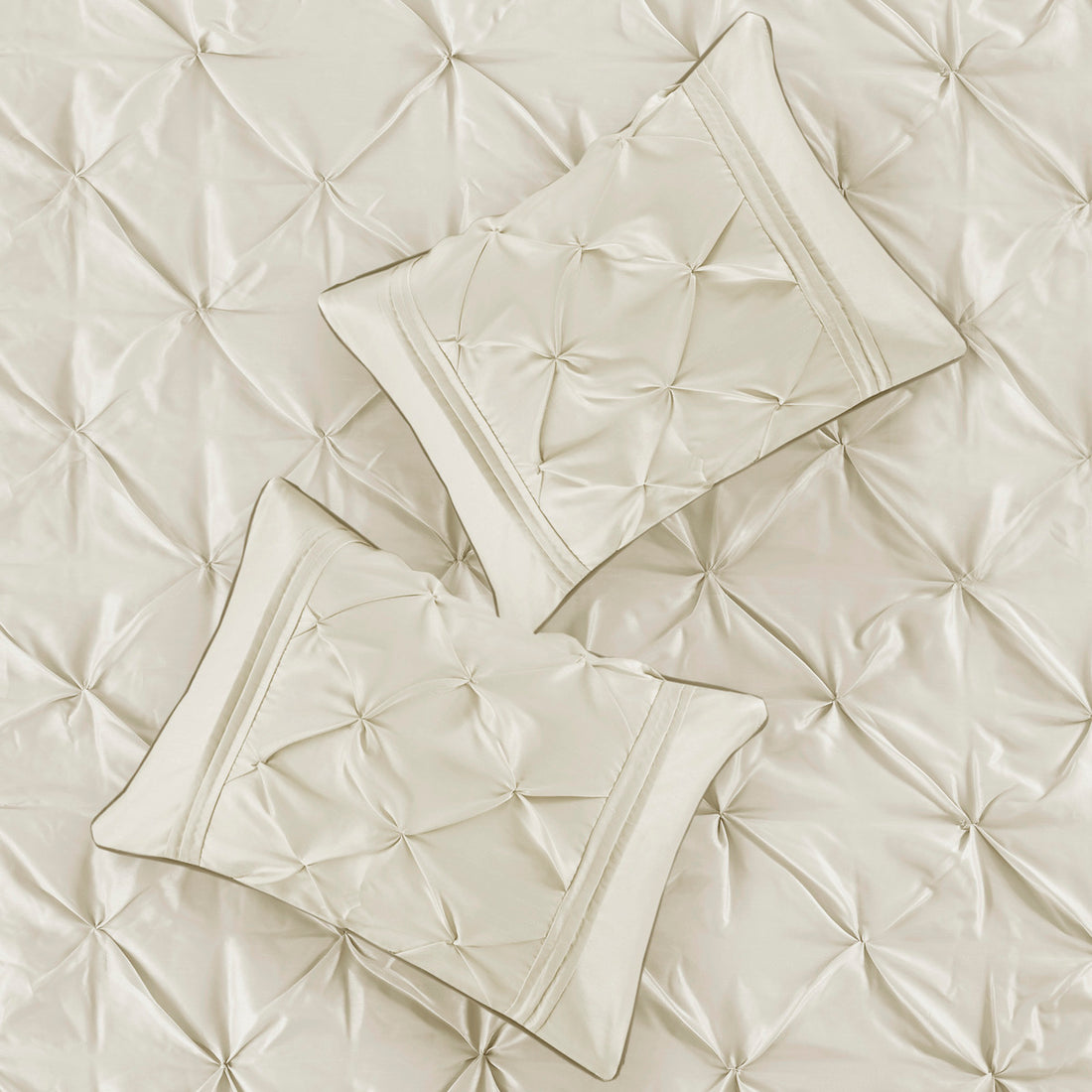 7 Piece Tufted Comforter Set Ivory Queen Queen Ivory Polyester