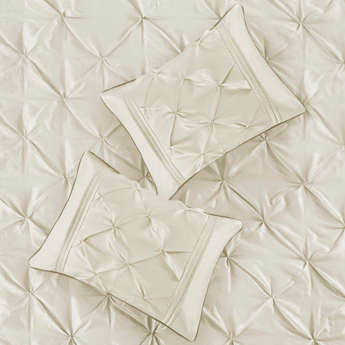 7 Piece Tufted Comforter Set Ivory Queen Queen Ivory Polyester