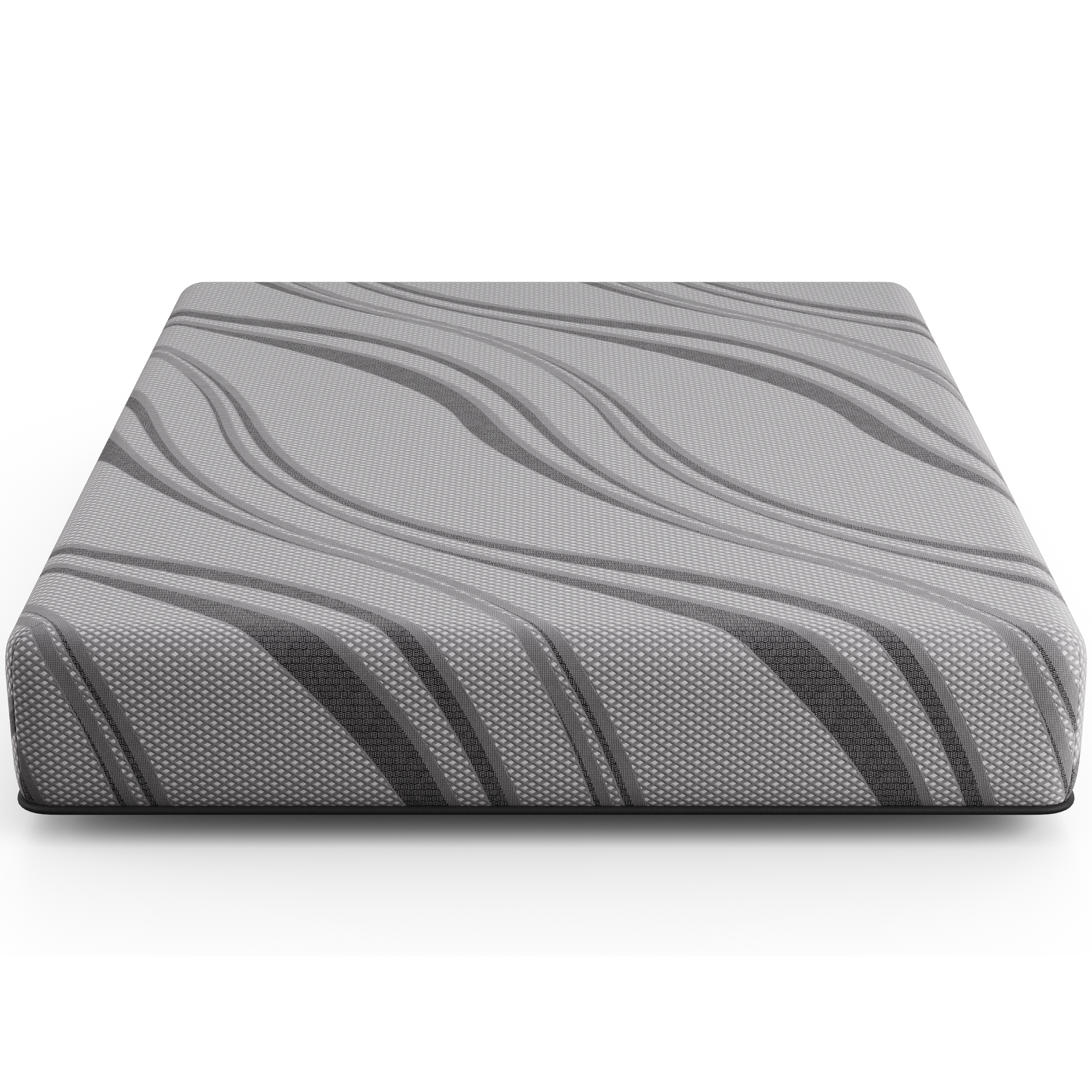 Bib: Nl 10" Pro Gel Foam Medium Twin Gray Memory Foam Fabric Twin