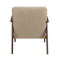 Mid Century Modern Design 1Pc Accent Chair Light Brown Velvet Upholstery Dark Walnut Finish Wood, High Resiliency Foam Cushions Light Brown Primary Living Space Mid Century Modern Solid Wood