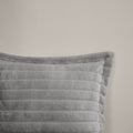 Faux Fur Comforter Set King Grey Polyester