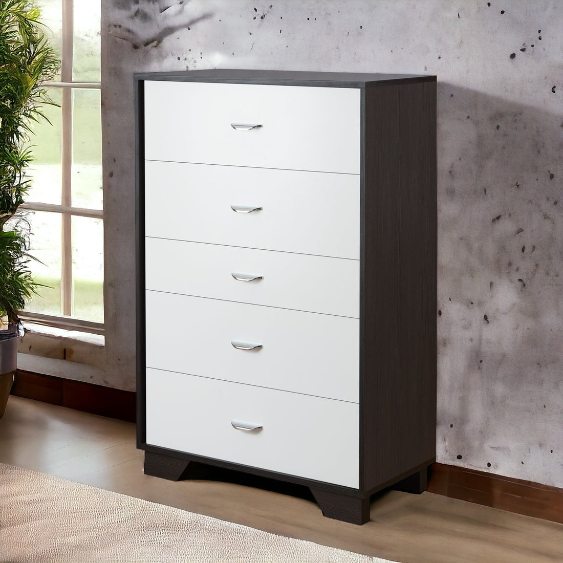 Eloy White & Espresso Finish Chest Espresso,White Mdf