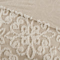 3 Piece Tufted Cotton Bedspread Set Taupe Full Queen Taupe Cotton