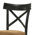 Brown And Black Side Chair Set Of 2 Solid Black Brown Dining Room Modern Side Chair Cross Back Set Of 2 Wood Fabric