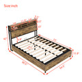 Metal Platform Bed With Underneath Storage, Led And Usb Ports, Full, Black Full Black Mdf Metal
