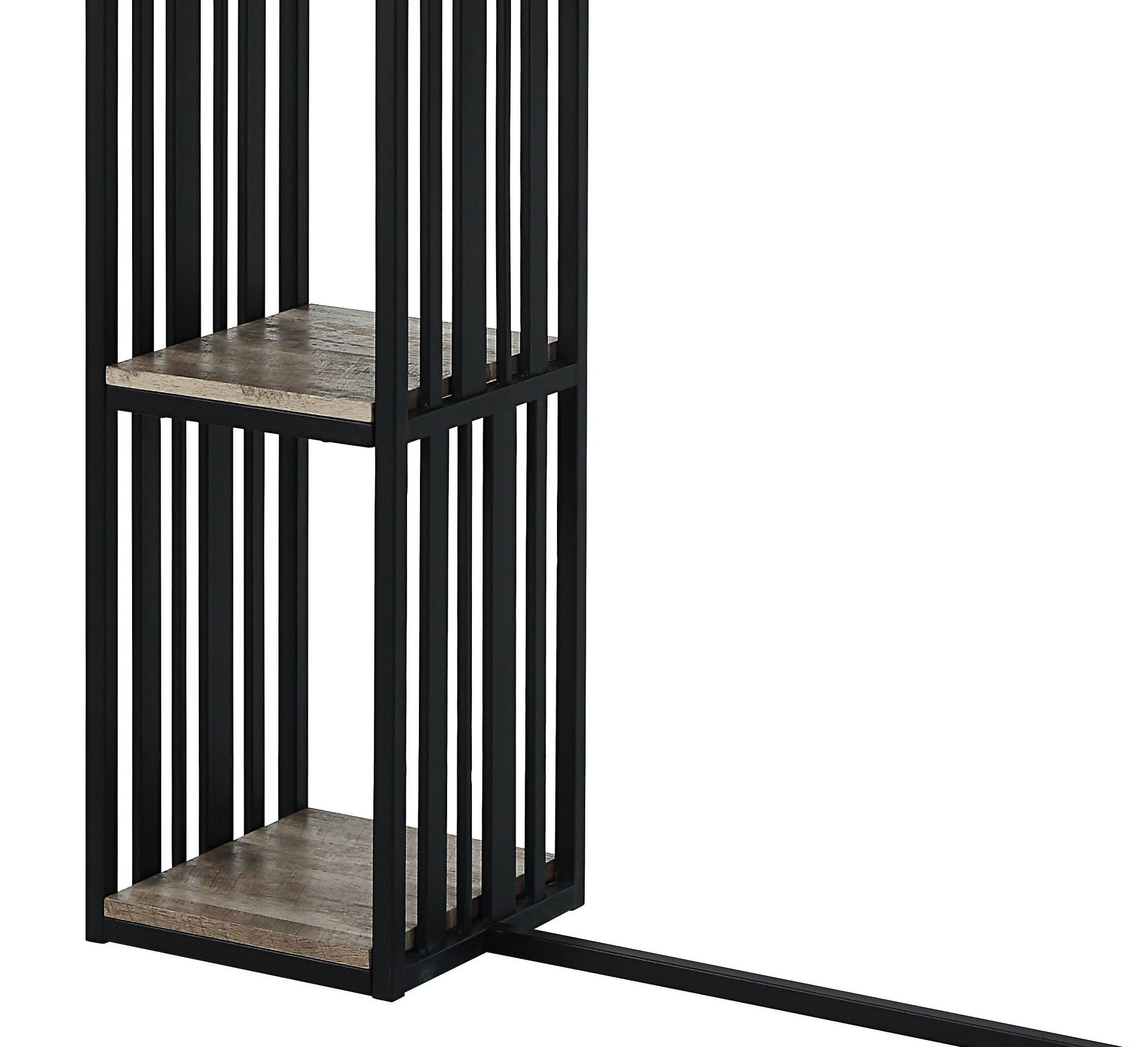 Oak And Sandy Black 2 Shelf Counter Height Table Oak Seats 4 Dining Room Industrial Rectangular Wood Metal Trestle