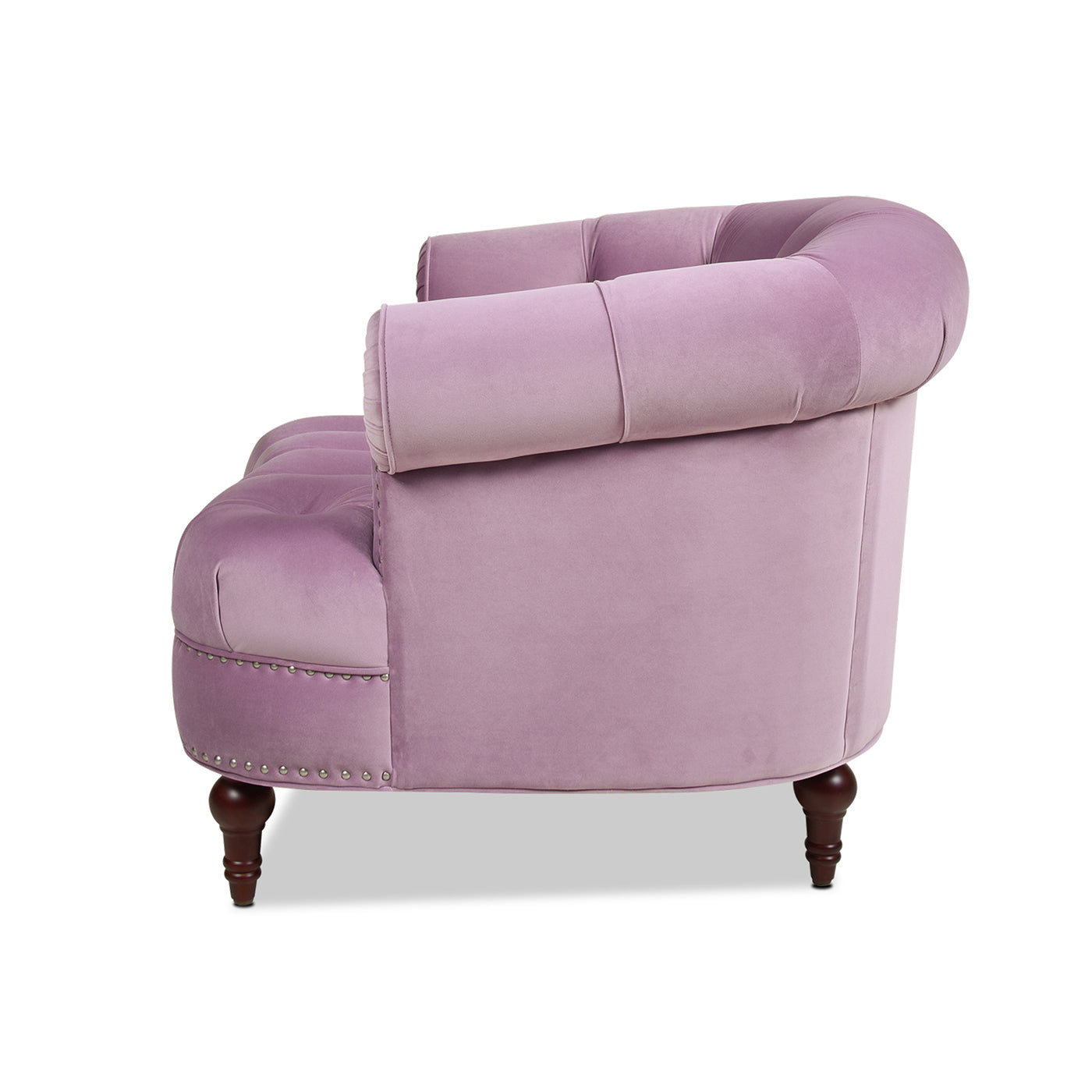 La Rosa Victorian Tufted Upholstered Accent Chair, Lavender Velvet Lavender Purple Foam Velvet