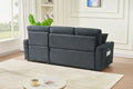 Sectional Sofa Bed L Shaped Sofa Couch Bed With Usb Port, Reversible Sofa Couch Sleeper With Pull Out Bed, Chaise With Storage, Pull Out Couch For Living Room Black Wood Fabric 3 Seat