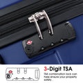 Luggage Sets 3 Piece, Expandable Hard Shell Abs Suitcases With Double Spinner, Travel Luggage Set With Tsa Lock 20 24 28Inch, Blue Blue Abs