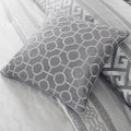 7 Piece Comforter Set Grey King King Grey Polyester
