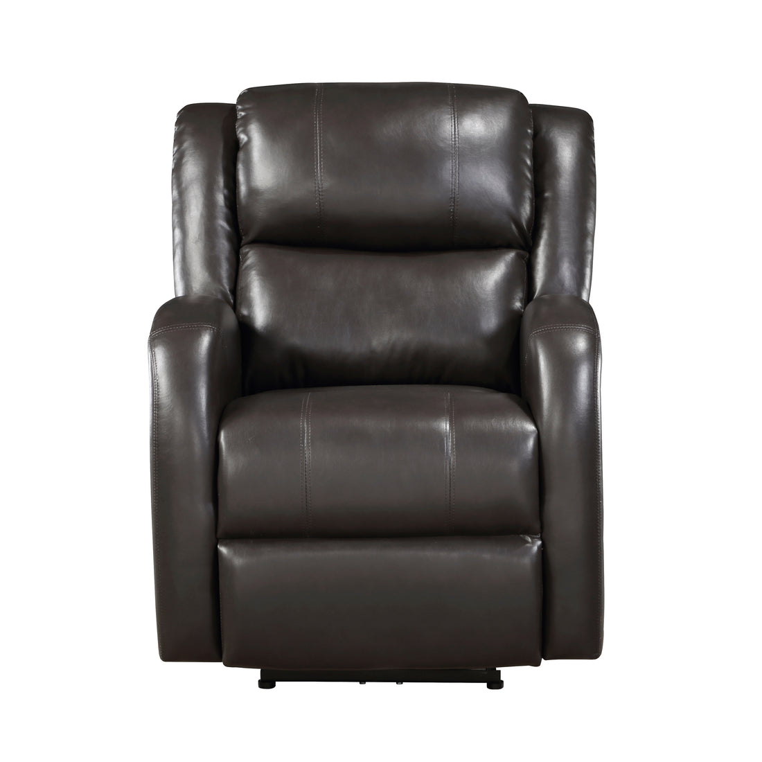 Modern Living Room Furniture 1Pc Power Reclining Chair Brown Faux Leather Upholstery Plush Seating Solid Wood Frame Brown Faux Leather Wood Primary Living Space Modern Plywood,Solid Wood