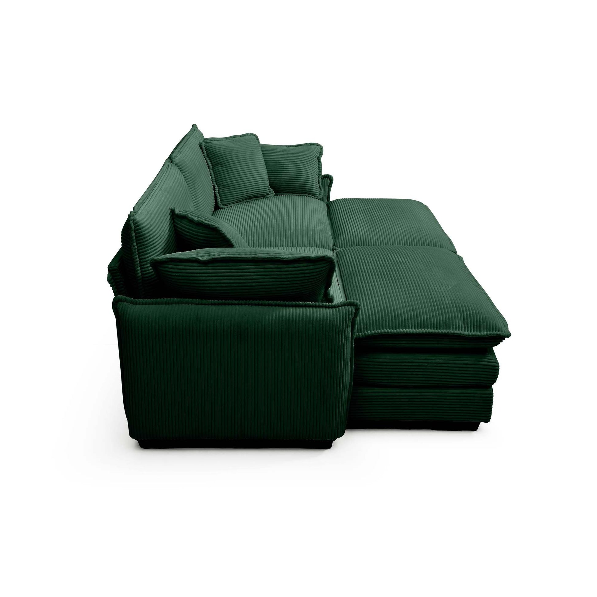 Two Seater Theater Sofa With 2 Footrest, 2 Seater Sofa With Ottoman For Small Living Spaces,Green Corduroy Green Corduroy 2 Seat