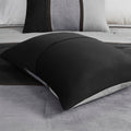 7 Piece Faux Suede Comforter Set Black King King Black Polyester
