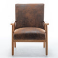 25.38'' Wide Classic Mid Century Modern Arm Chair, Light Brown Light Brown Microfiber