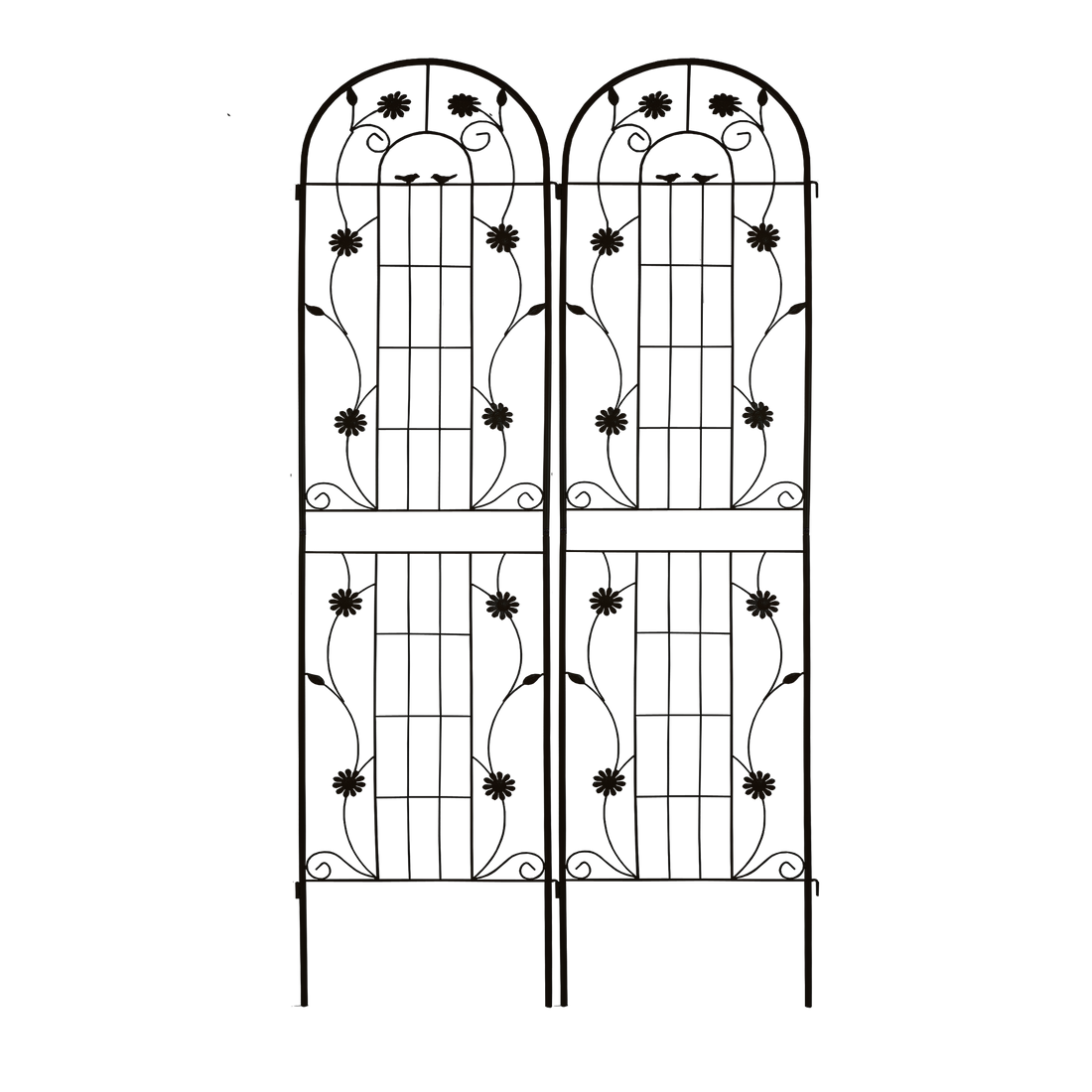 2 Pack Metal Garden Trellis 86.7" X 19.7" Rustproof Trellis For Climbing Plants Outdoor Flower Support Black Black Garden & Outdoor French Iron