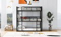 Metal Twin Size Triple Bunk Bed, Black Old Sku: Sm000230Aab 1 Box Spring Not Required Twin Black Metal Bedroom Metal
