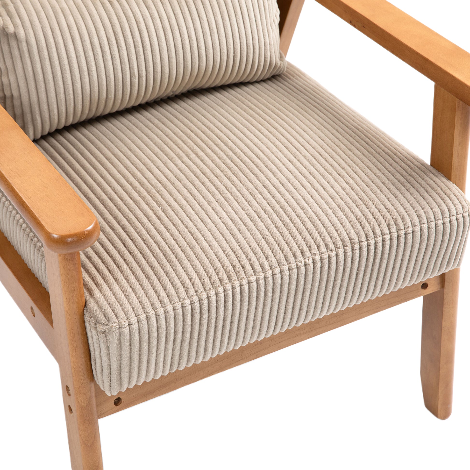 Leisure Chair With Solid Wood Armrest And Feet, Leisure Chair, Wood Frame, Velvet, Solid Rubber Wood Legs, Mid Century Modern Accent Chair, For Living Room Bedroom Studio Chair,Two Packs Camel Corduroy