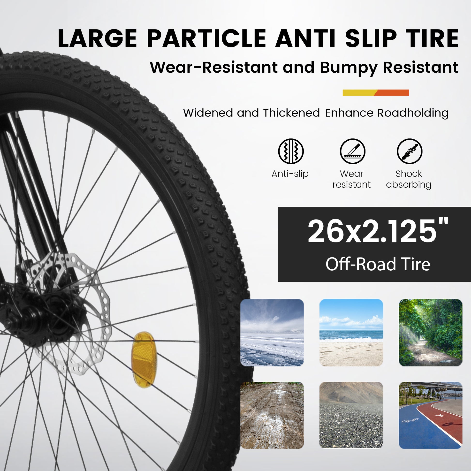 A26336 26 Inch Aluminum Frame Shock Fork Plus Shock Absorber 21 Speed Unisex Mountain Bike Black Orange Steel