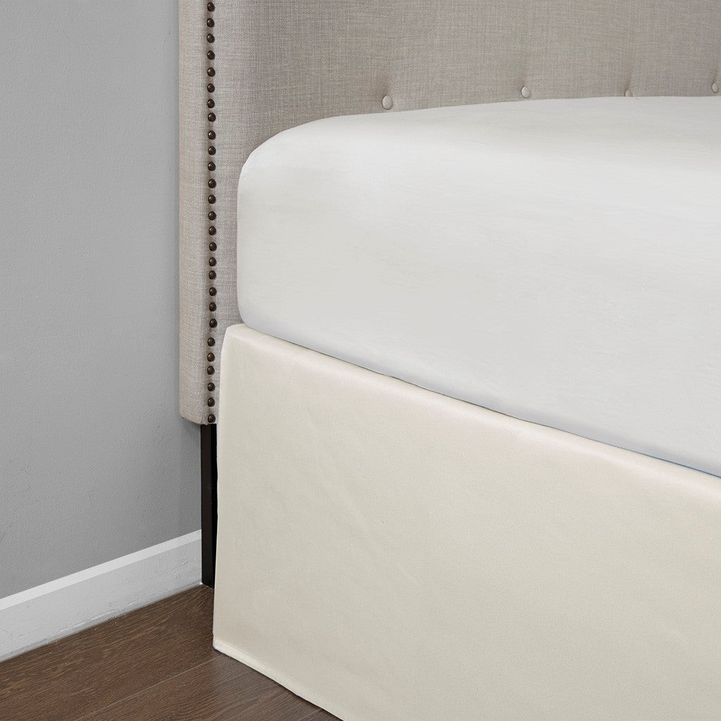 Wrap Around Adjustable Bedskirt Ivory One Size Ivory Microfiber