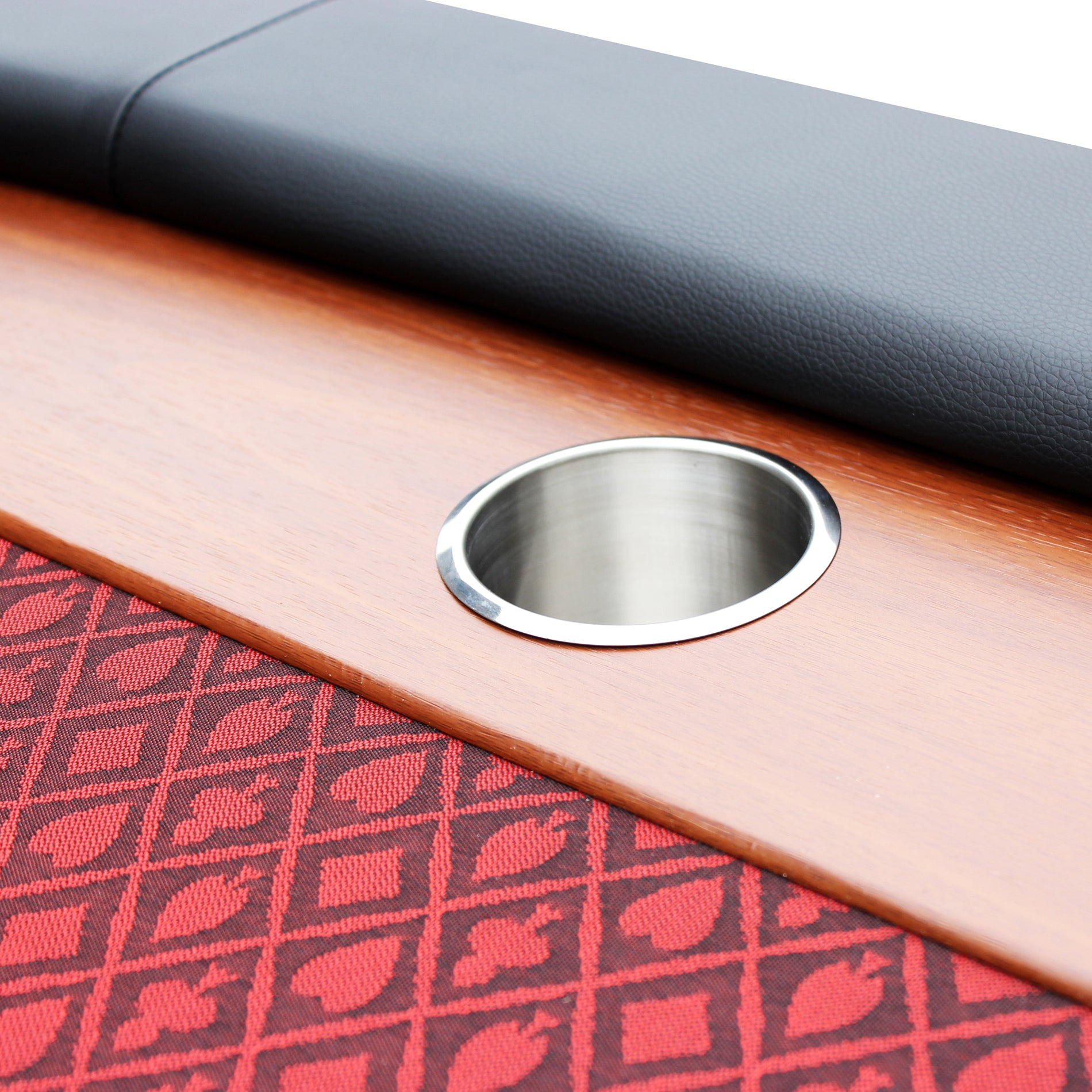 96" 10 Poker Table For 10 Players Casino Games With Speed Cloth Felt Pedestal Base Cup Holders Red Red Primary Living Space Modern Wood Stainless Steel