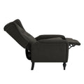 The Haven Recliner Charcoal Grey Espresso Velvet Manual Push Back Wood Soft Loose Back Poplar Flared Arms Polyester