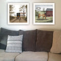 2 Piece Vignette The Old Mare, Heading' Home White Framed Wall Art For Living Room, Bedroom Wall Art Print For Home Decor By Billy Jacobs Multicolor Wood Paper