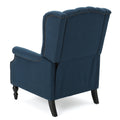 Dark Blue Tufted Fabric Arm Chair Recliner Dark Blue Polyester