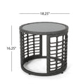 Tatiana Side Table Grey Rattan