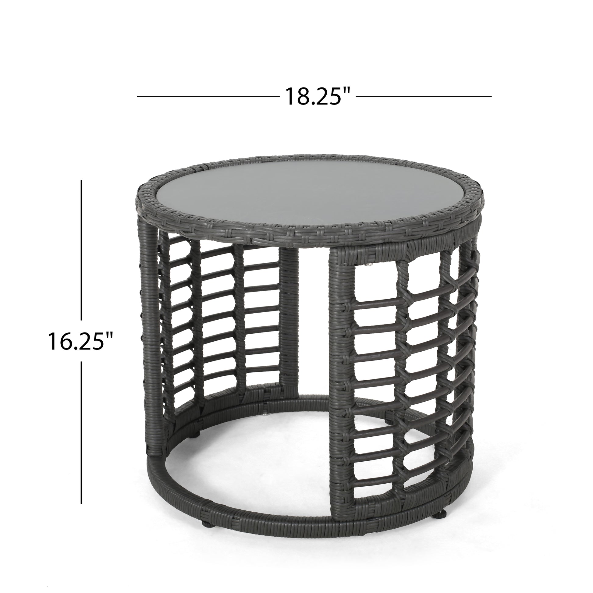 Tatiana Side Table Grey Rattan