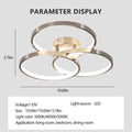 Three Ring Design, Contemporary Semi Flush Mount With Inner Ring Illumination Ceiling Lamp Chrome Modern Aluminium Iron
