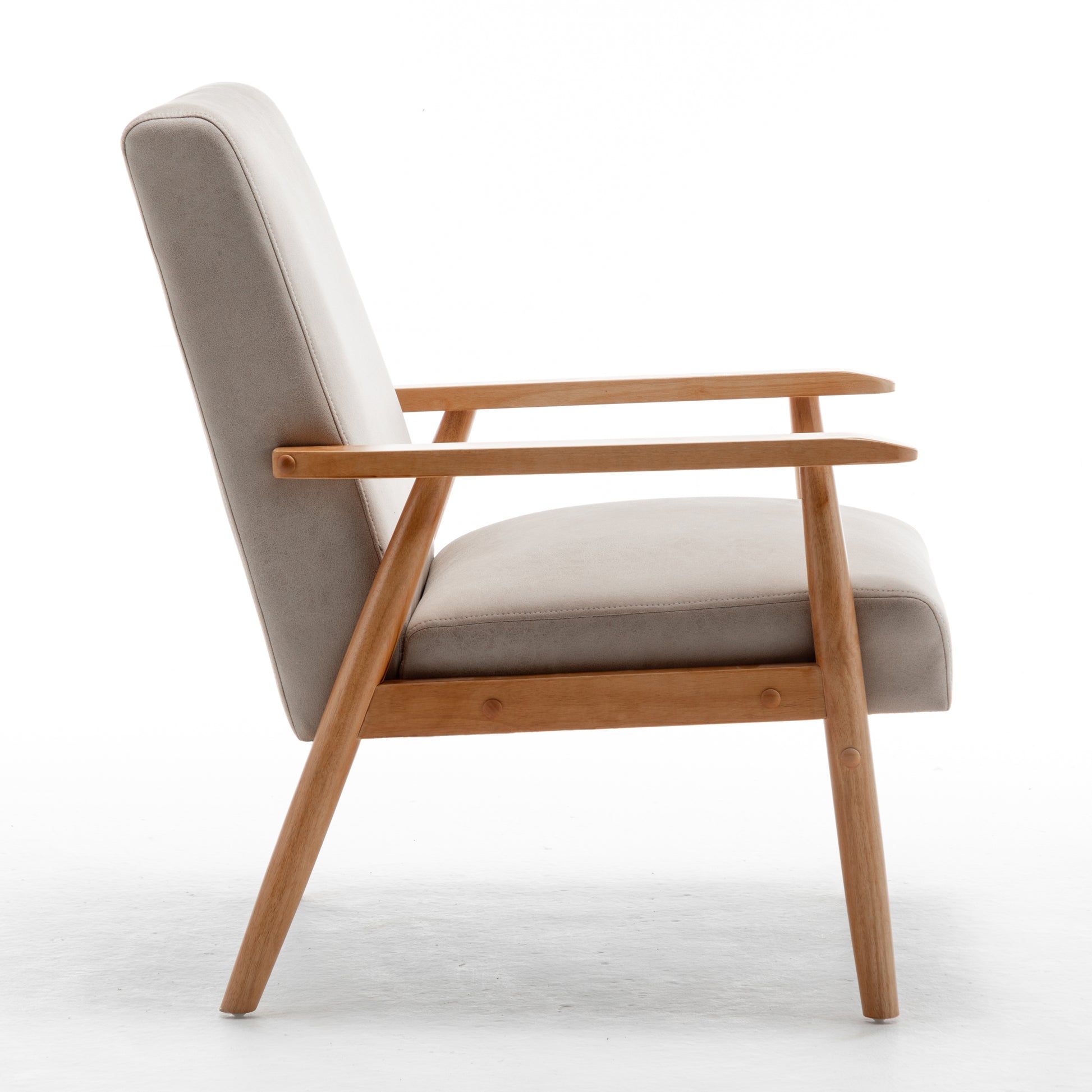 25.38'' Wide Classic Mid Century Modern Arm Chair, Light Camel Light Camel Microfiber