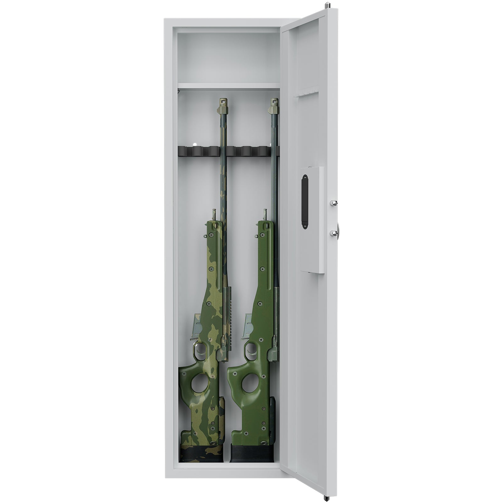 Didital Touch Panel In Wall Safe,Hidden Wall Safe For Rifles And Pistols With Adjustable Shelves,Assembled Storege Safe For Firearm And Valuables White Digital White Steel
