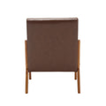 Coolmore Modern Accent Chair, Solid Wood Padding Lounge Armchairs With One Pillow For Living Room, Bedroom, Guest Room Brown Pu Brown Pu Brown Primary Living Space Modern Rubberwood Foam Pu Leather