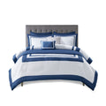 8 Piece Comforter And Quilt Set Collection Navy King Cal King King Navy Polyester