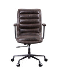 Distress Chocolate Swivel Office Chair With Casters Caster Solid Chocolate Office Office Chairs Solid Back Swivel Genuine Leather