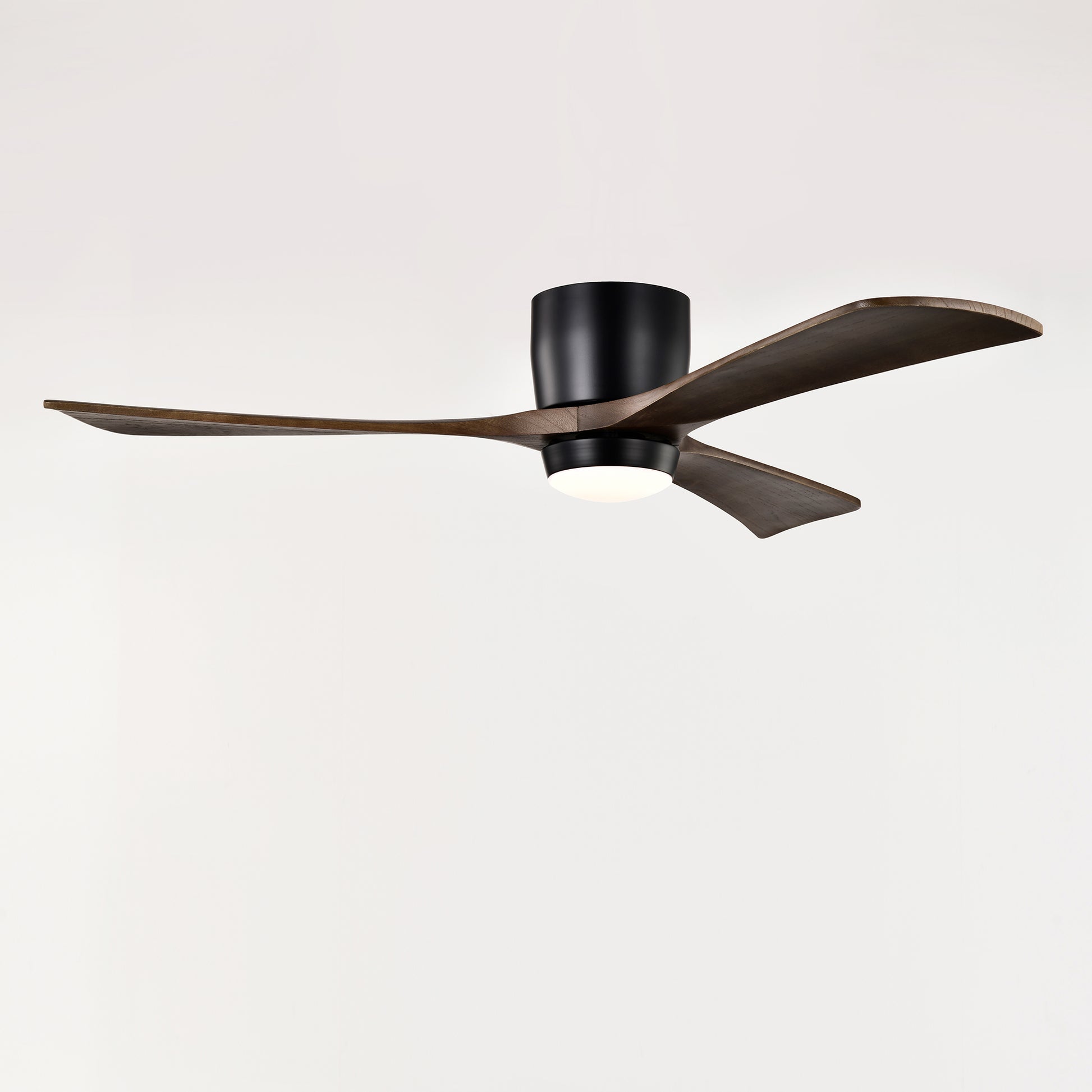 52" Ceiling Fan With Lights Remote Control,Quiet Dc Motor 3 Blade Ceiling Fans 6 Speed Levels,Reversible Ceiling Fan, For Patio Living Room, Bedroom, Office,Indoor. Matte Black Black Walnut Matte