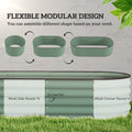 Outsunny 6.5' X 2' X 1.4' Galvanized Raised Garden Bed Kit, Outdoor Metal Elevated Planter Box With Safety Edging, Easy Diy Stock Tank For Growing Flowers, Herbs & Vegetables, Green Green Steel