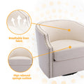 Coolmore Swivel Chair Living Room Chair Beige Foam Linen