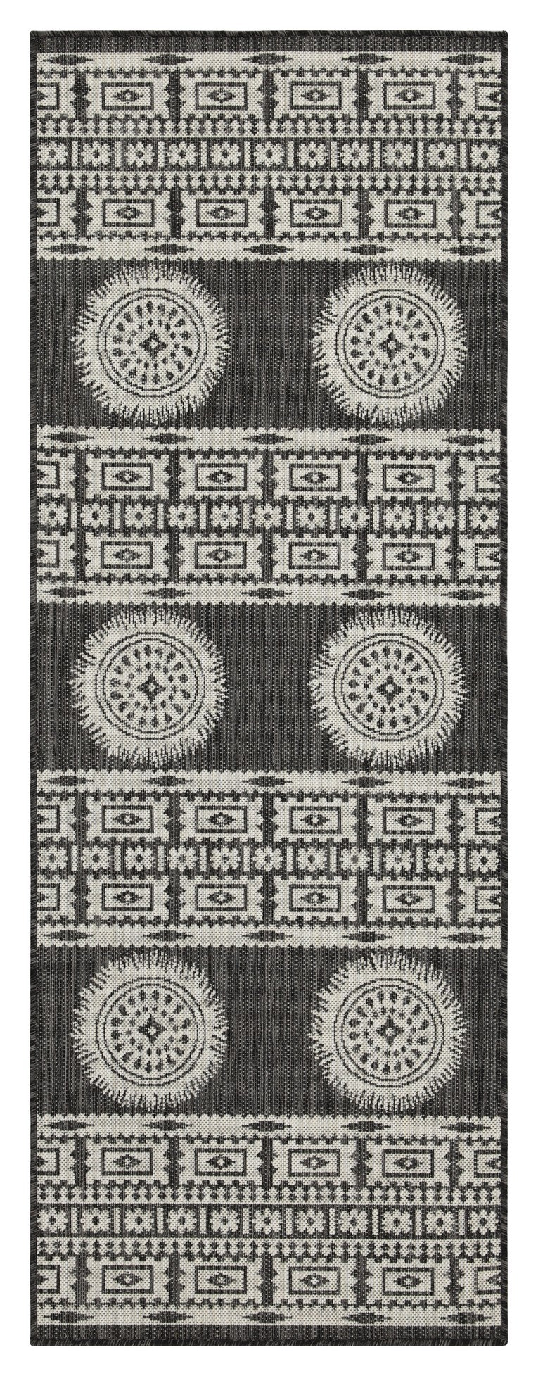 Sunshine Gc Har2023 Anthracite 2 Ft. 7 In. X 7 Ft. 3 In. Indoor Outdoor Area Rug Anthracite Polyester Polypropylene