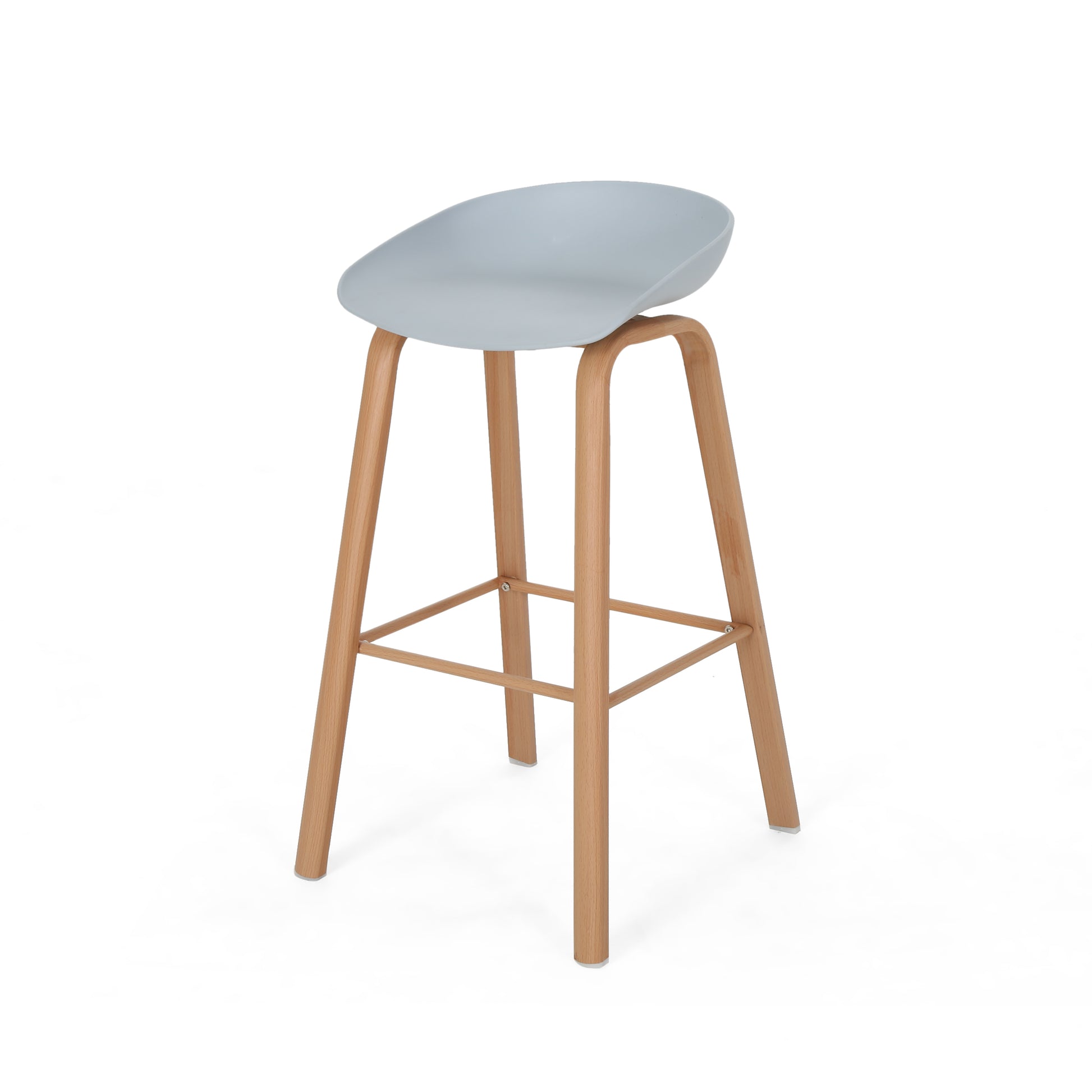 Barstool Set Of 2 Grey Polypropylene