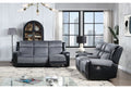 Alicia Grey Black Console Reclining Seat Gray Fabric