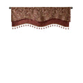 Jacquard Window Rod Pocket Valance With Beads Burdy 50X18