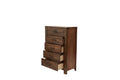 Oak Finish 1Pc Chest Of Drawers Wooden Texture 5X Drawers Storage Bedroom Furniture Oak Bedroom Contemporary,Modern,Transitional Rubberwood Particle Board Mdf,Rubber Wood