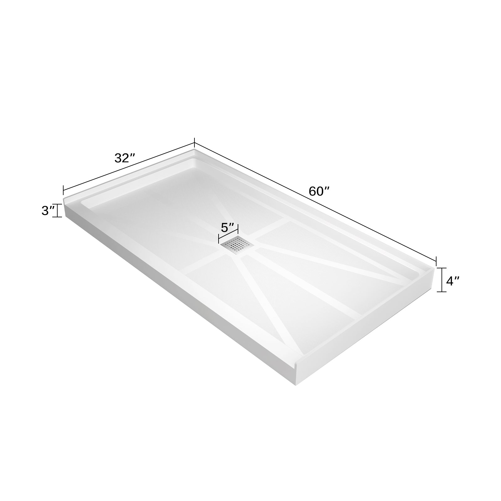 Glasstone Shower Base Smc Solid White Finish 6032 White Bathroom Stainless Steel