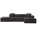 Modular Combination Living Room Sofa Set, Modern Minimalist Sofa, Free Installation Sofa, L Shaped, Italian Minimalist Tofu Block Sofa,Right Hand Facing, Terrycloth Fabric,Dark Brown Dark Brown Polyester Primary Living Space Soft Modern Polyester 3 Seat