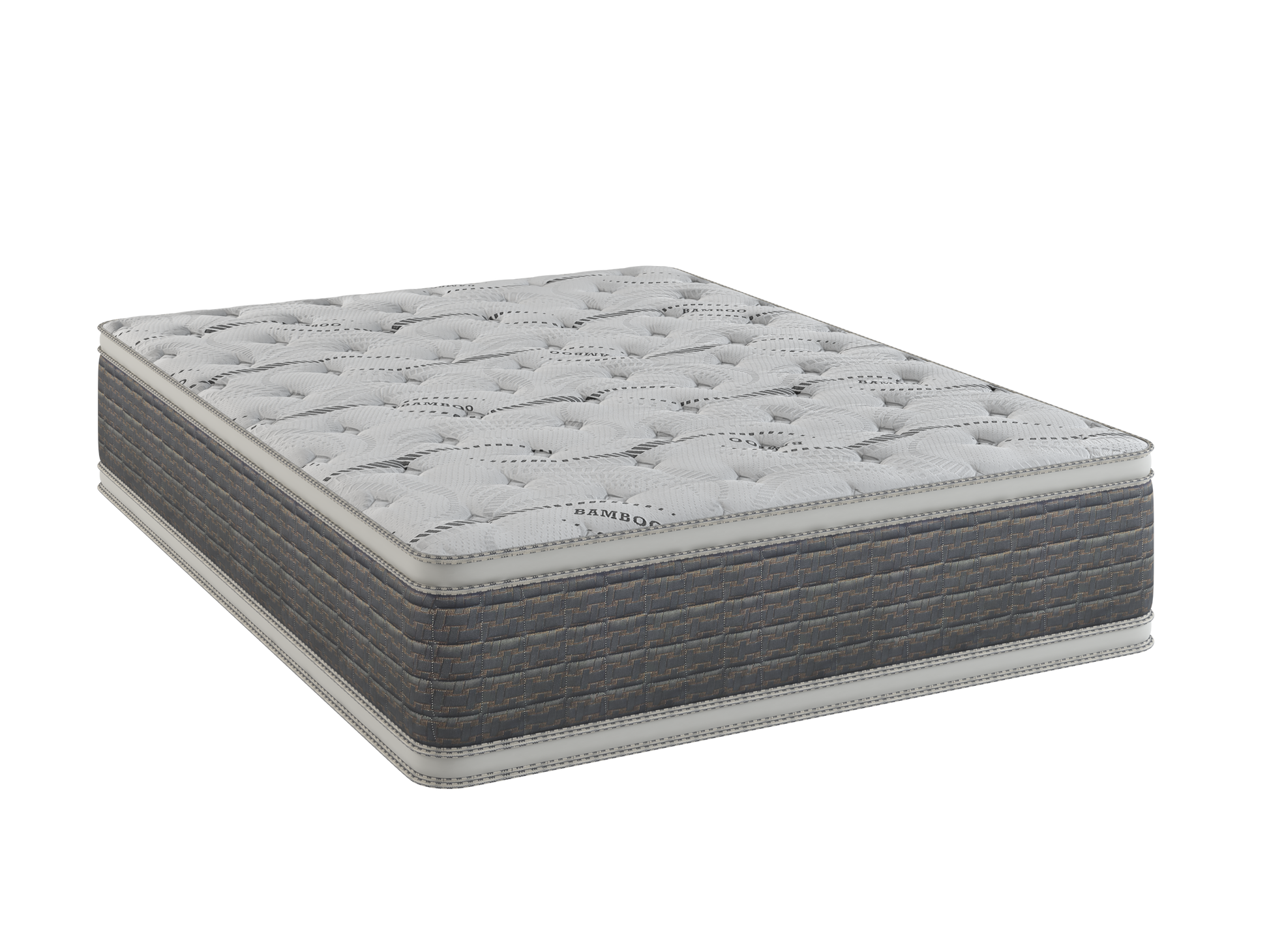 14.5" Dream Flex Two Sided Pillow Top Cal King Mattress White Gray Bamboo Foam Spring California King